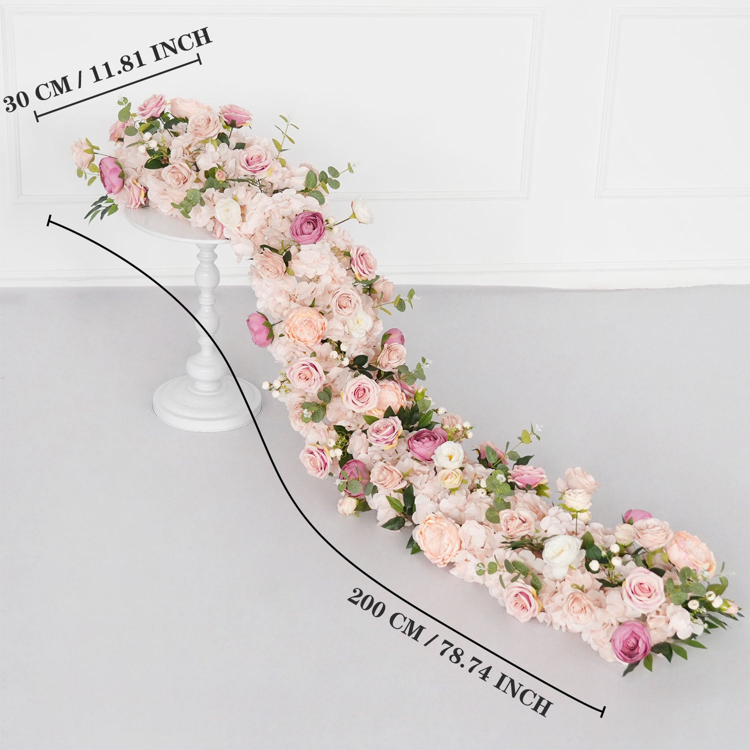 Uflower Artificial Flower Row Sofa Table Runner Floor Flower Arrangement